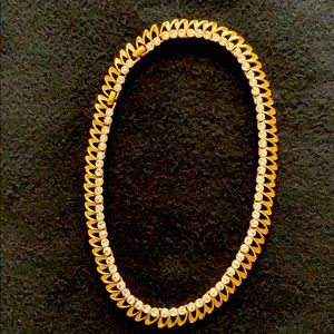 TRIFARI GOLDTONE/RHINESTONE CHOKER NECKLACE